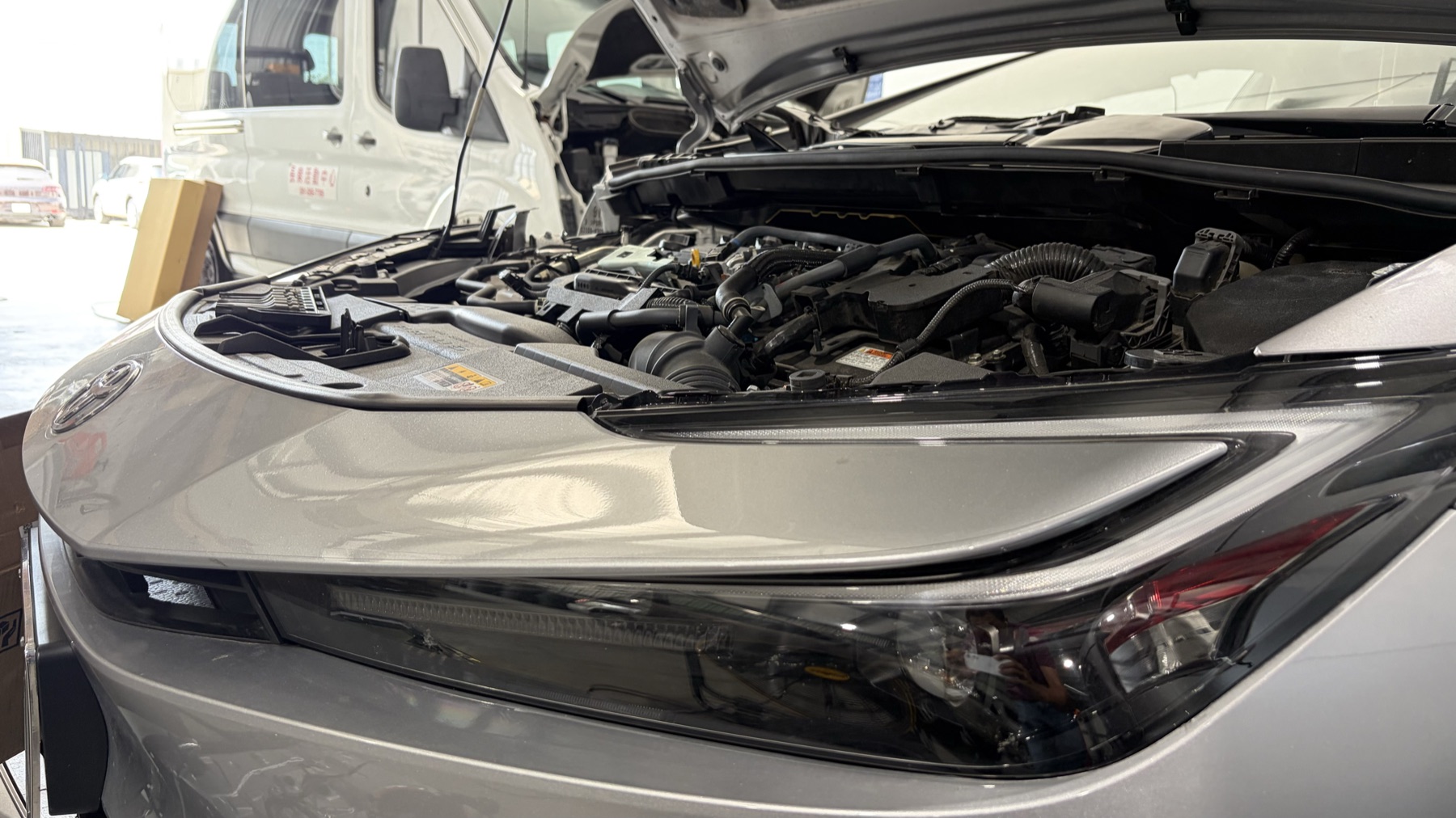 Modern engine bay detail