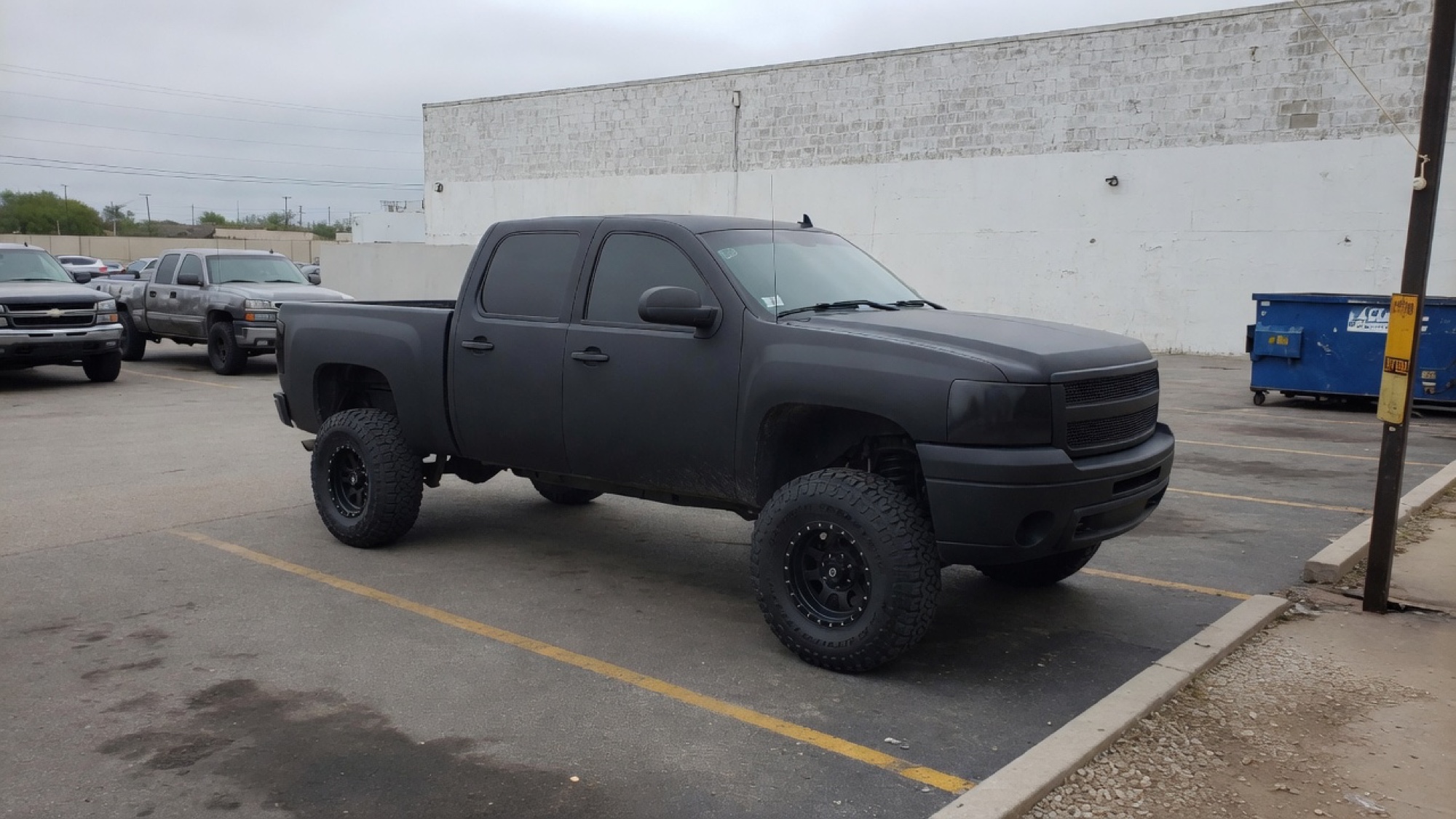 Matte black lifted truck reference