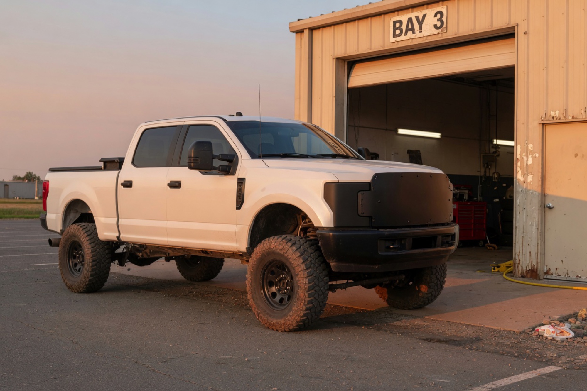 Lifted white truck style reference